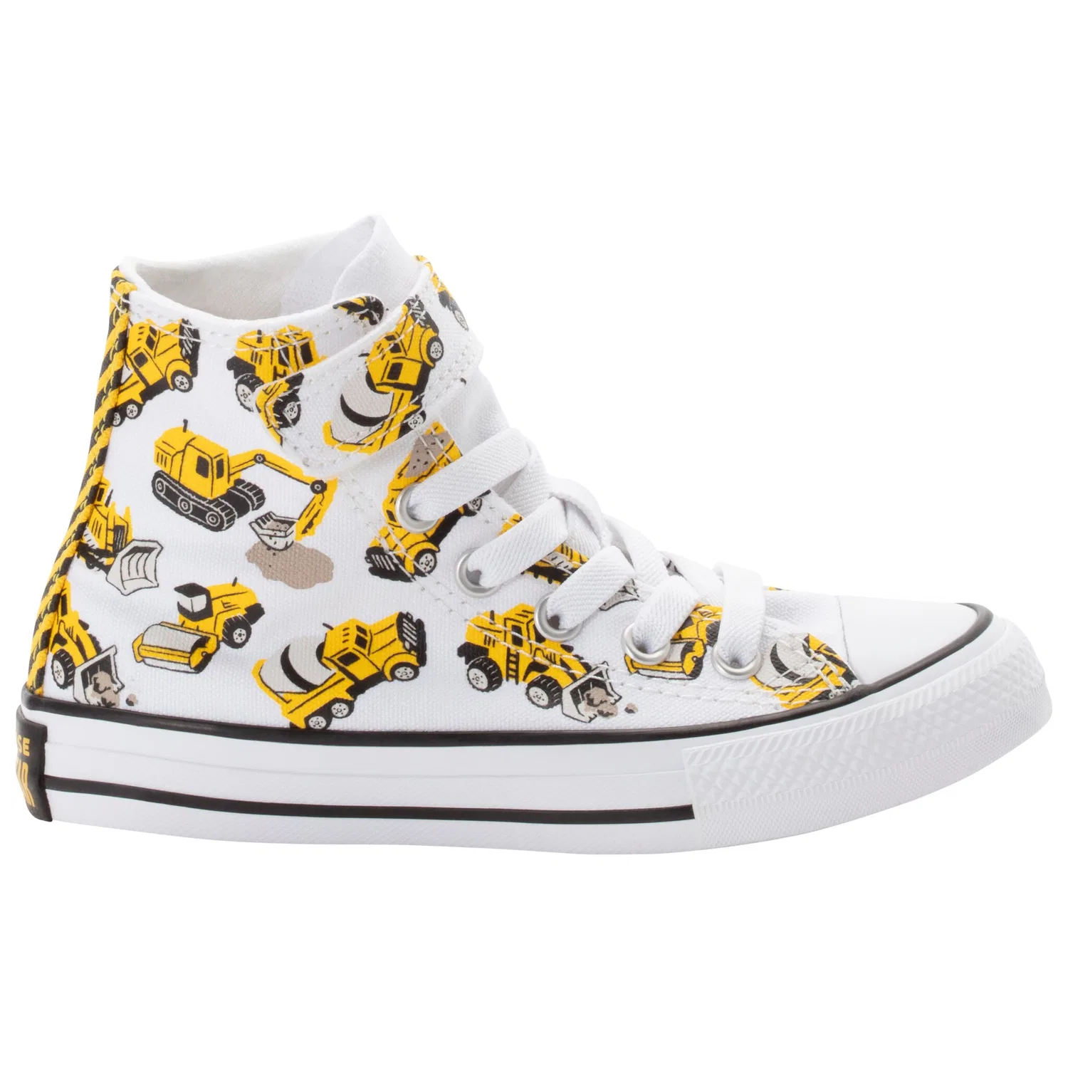 Детские кеды с шнуровкой Chuck Taylor All Star Construction Truck Easy-On Converse, White/Black/Amarillo — фото 2