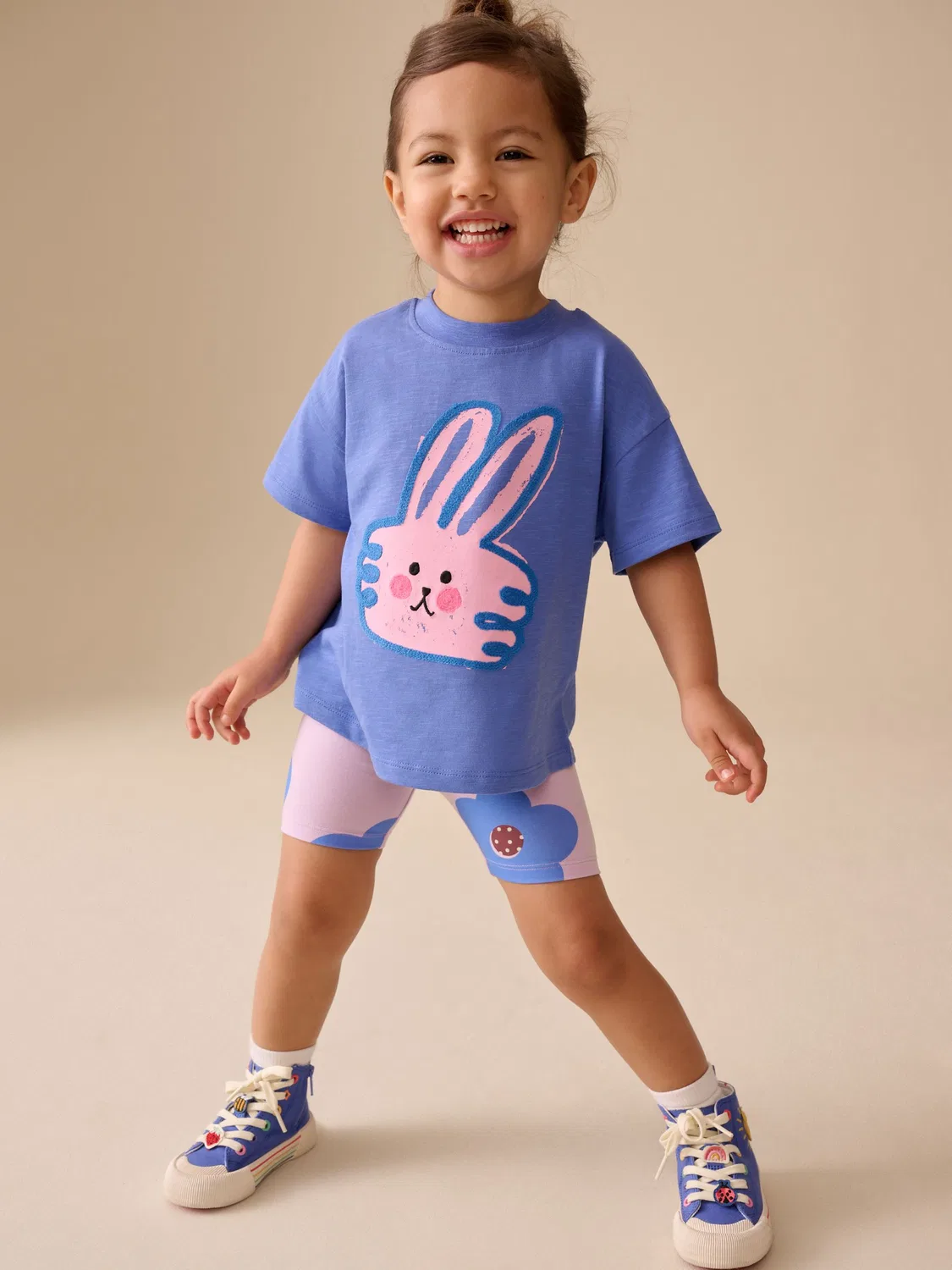Комплект из футболки и шорт, с графическим принтом, Blue Bunny Next, голубой