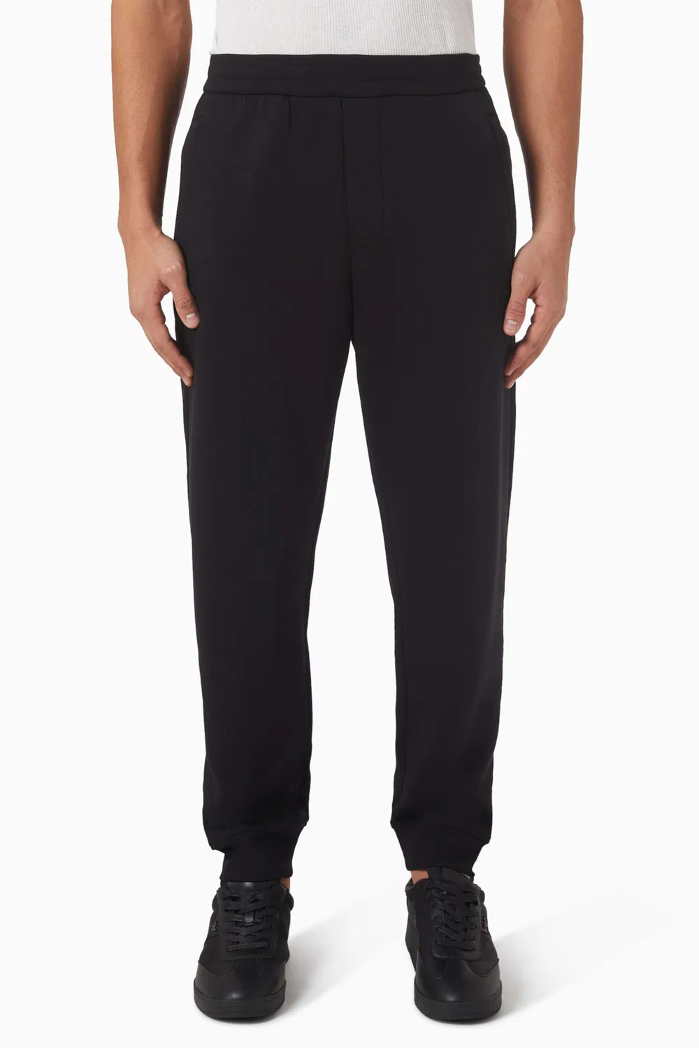 Брюки спортивные на завязках Emporio Armani, черный