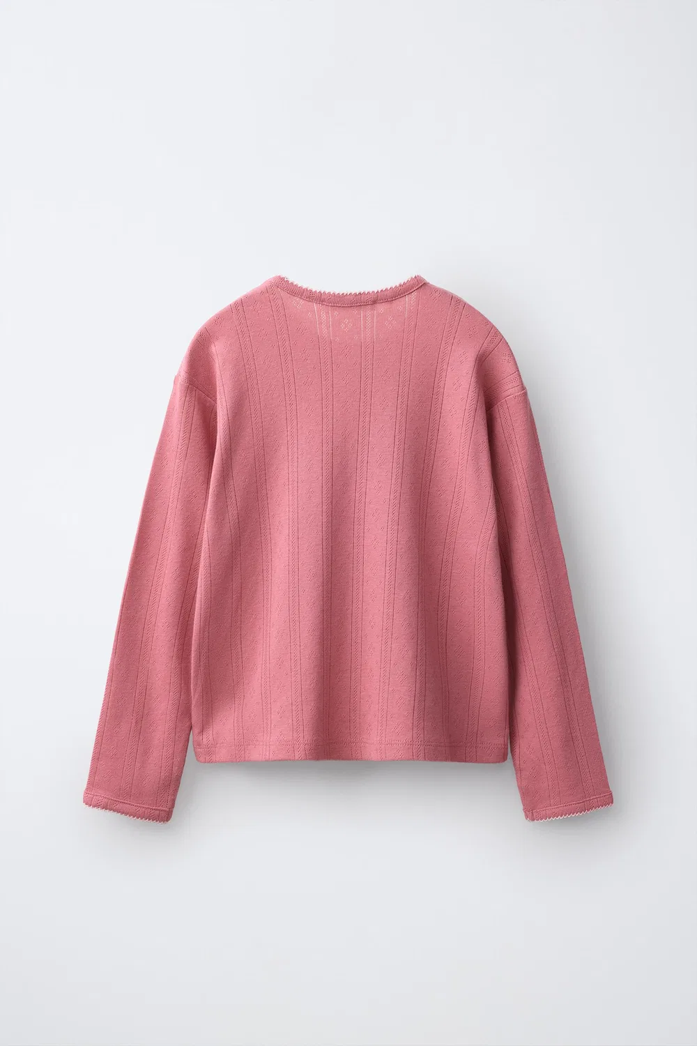 Пижама для детей 6-14 лет, однотонная, с декоративной строчкой. ZARA, Raspberry — фото 3