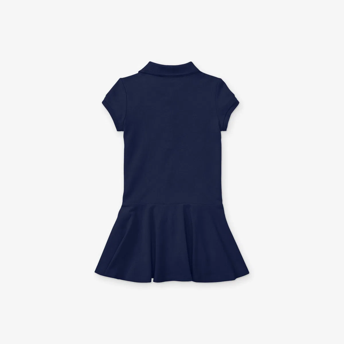 Детское хлопковое повседневное платье-поло с вышитым логотипом Polo Ralph Lauren, темно-синий — фото 4