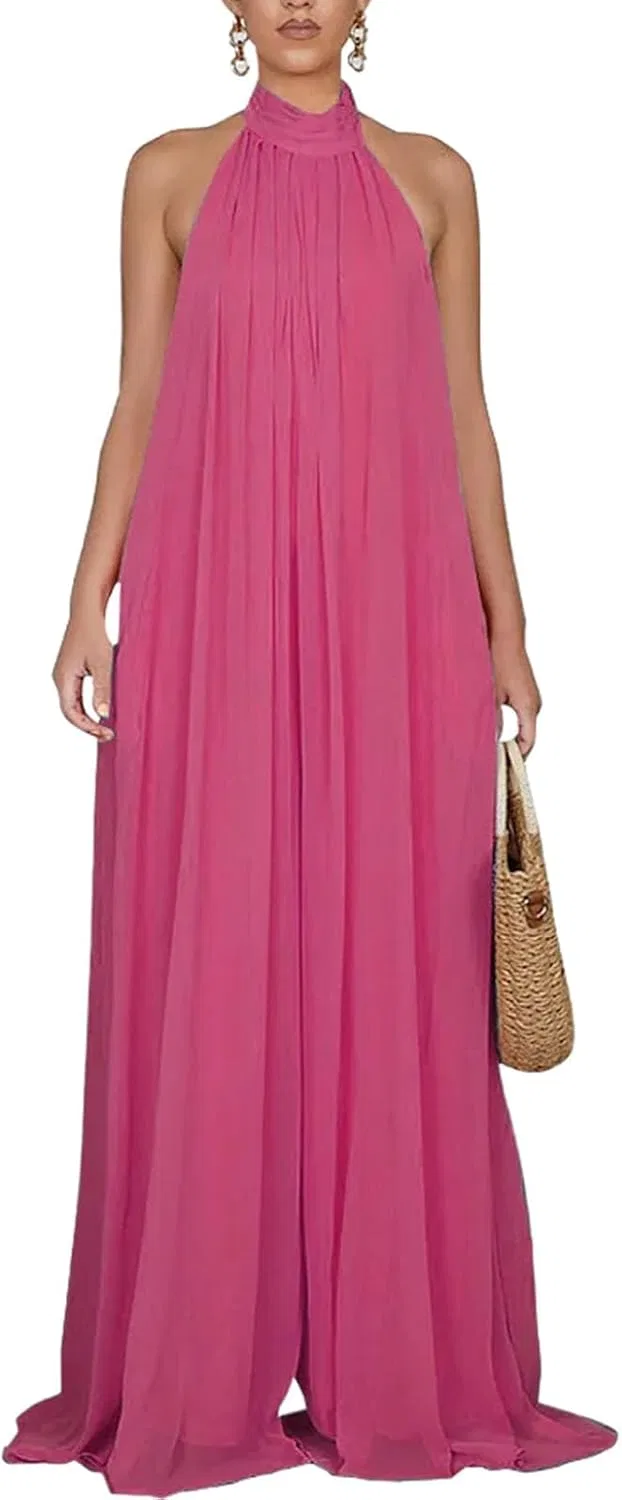 Женское свободное платье макси A-line, Rose