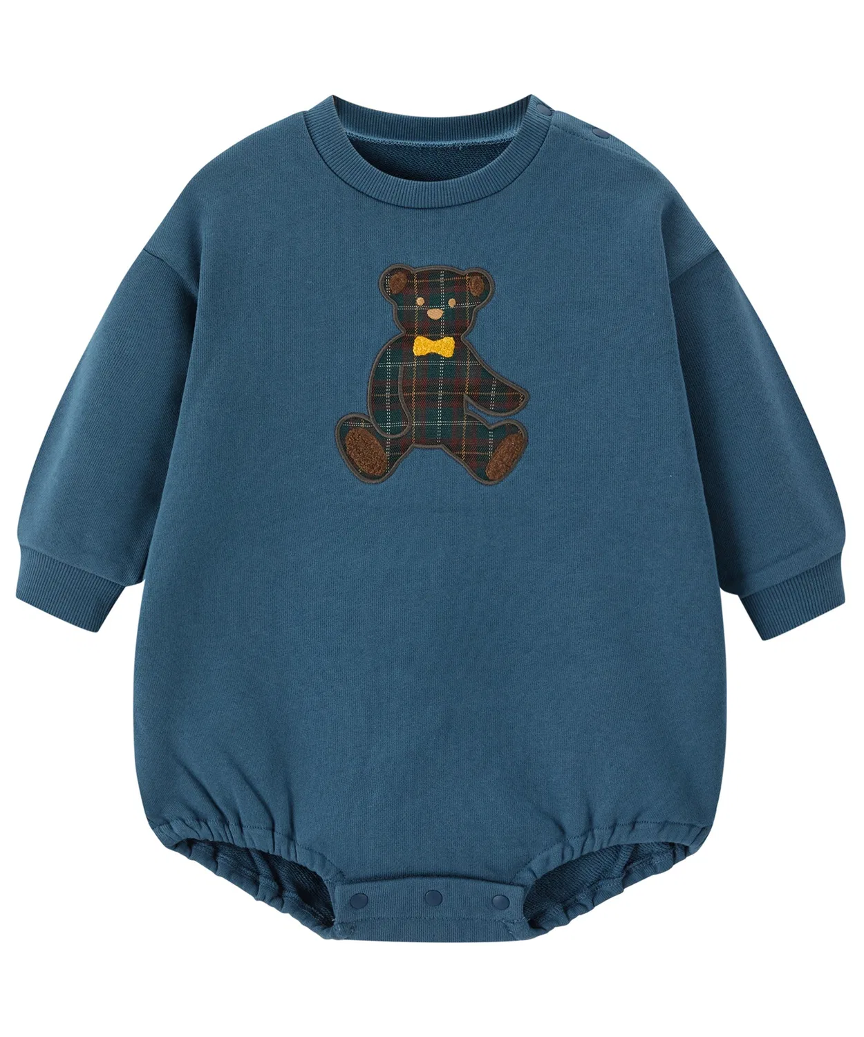 Детская футболка BIG с длинным рукавом с аппликацией, модель Teddy, combimini, Navy — фото 2