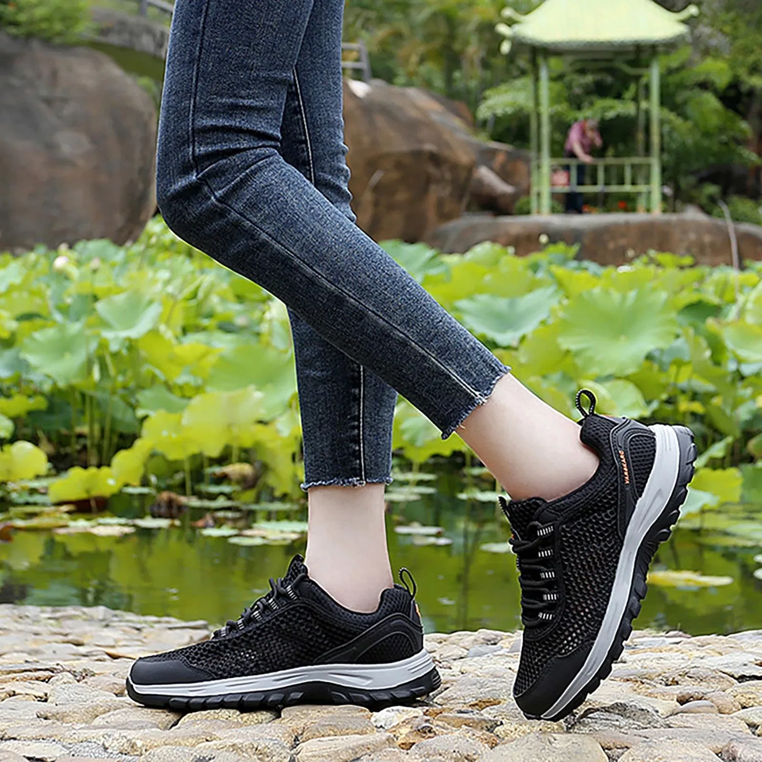 Детские беговые кроссовки с мягкой подошвой Sneaker Socken Damen 39-42 Weiß Luckywaqng, Nero — фото 4