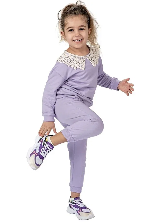 Детский спортивный комплект для девочек с принтом Mnk Baby&Kids, Lila — фото 3