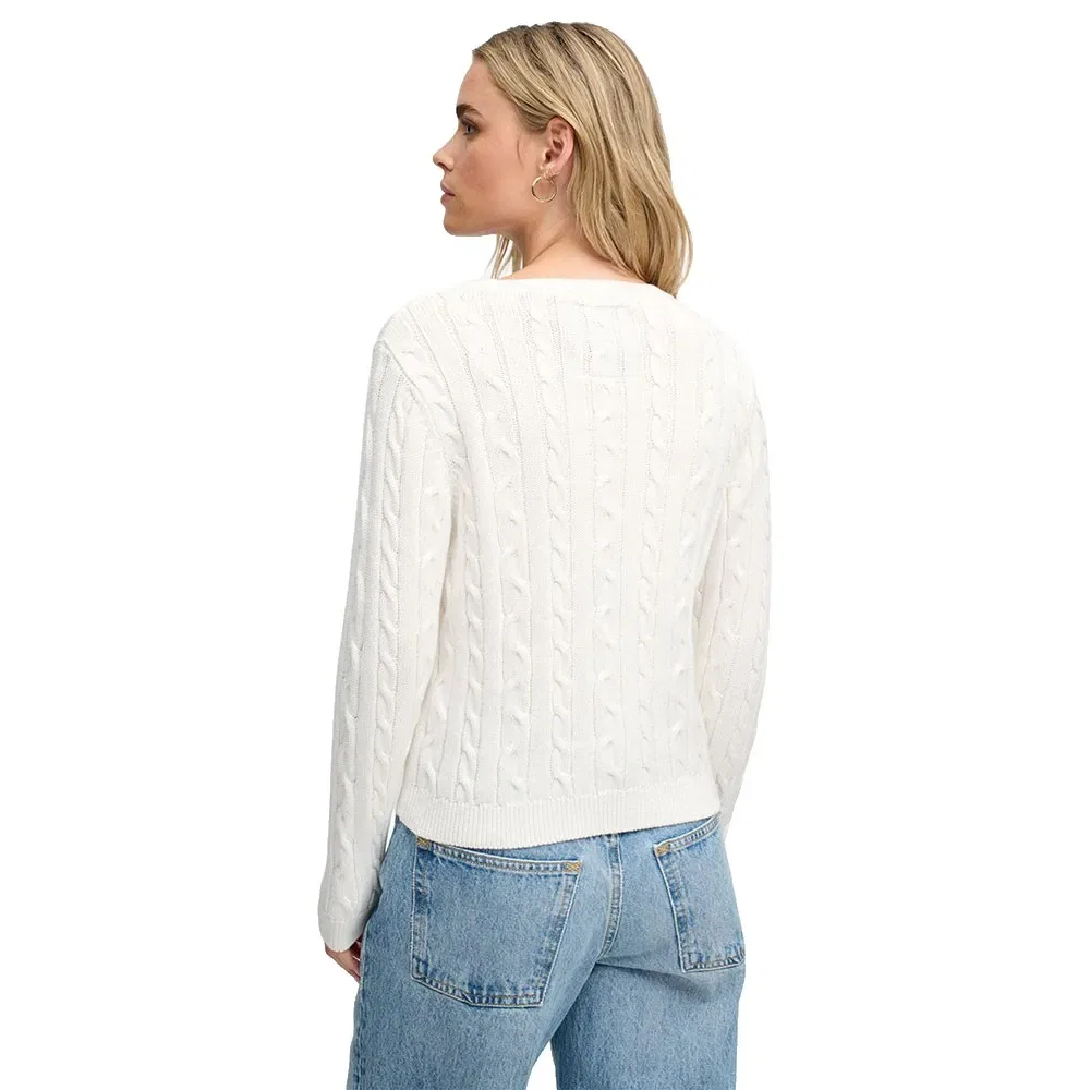 Женский свитер с косами Essentials SD&CO Superdry, White — фото 2