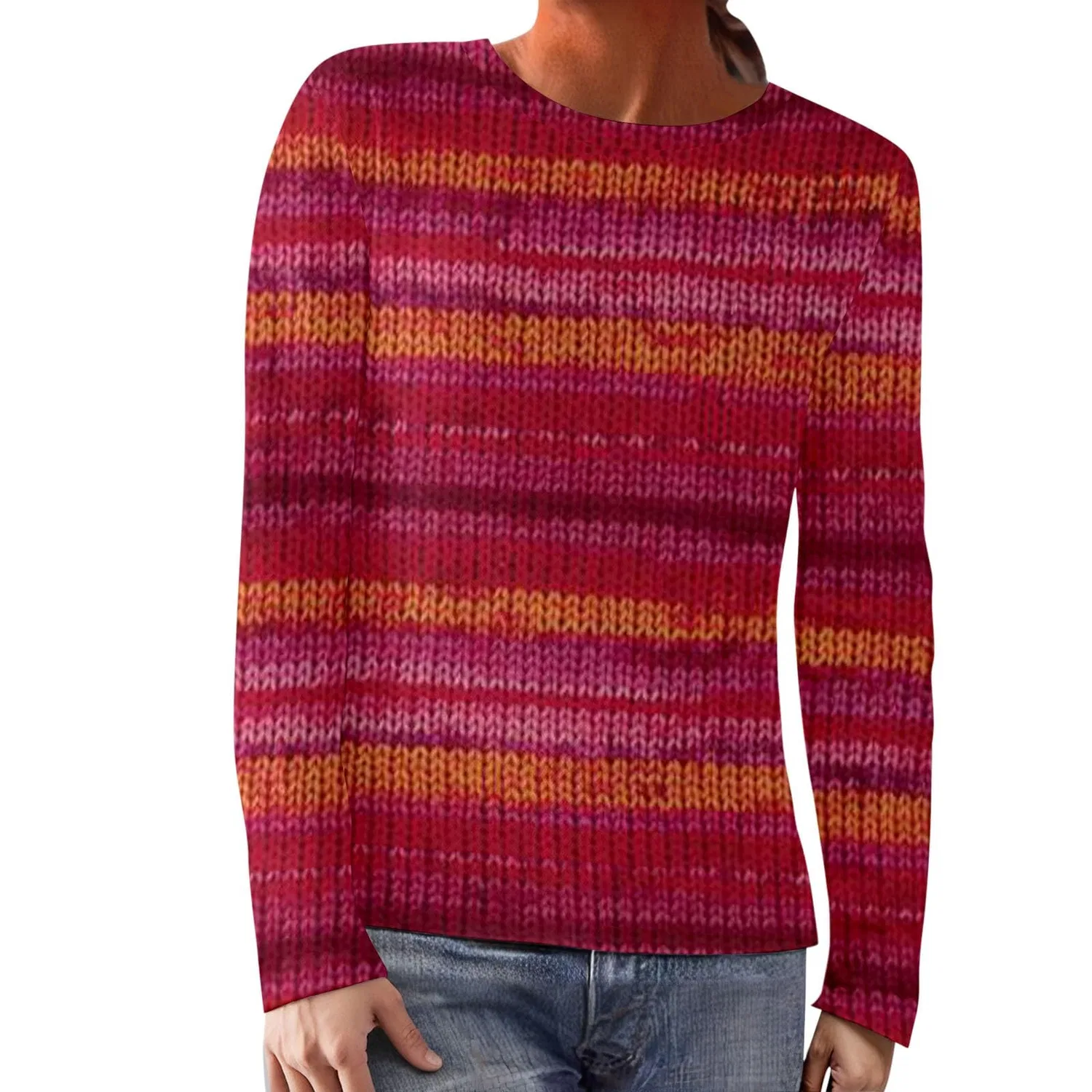 Женский свитшот с принтом Mountain Crew Neck бренд, S-red