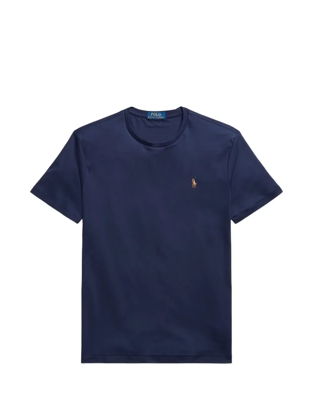Футболка-поло с вышитым пони и круглым вырезом Polo Ralph Lauren, синий