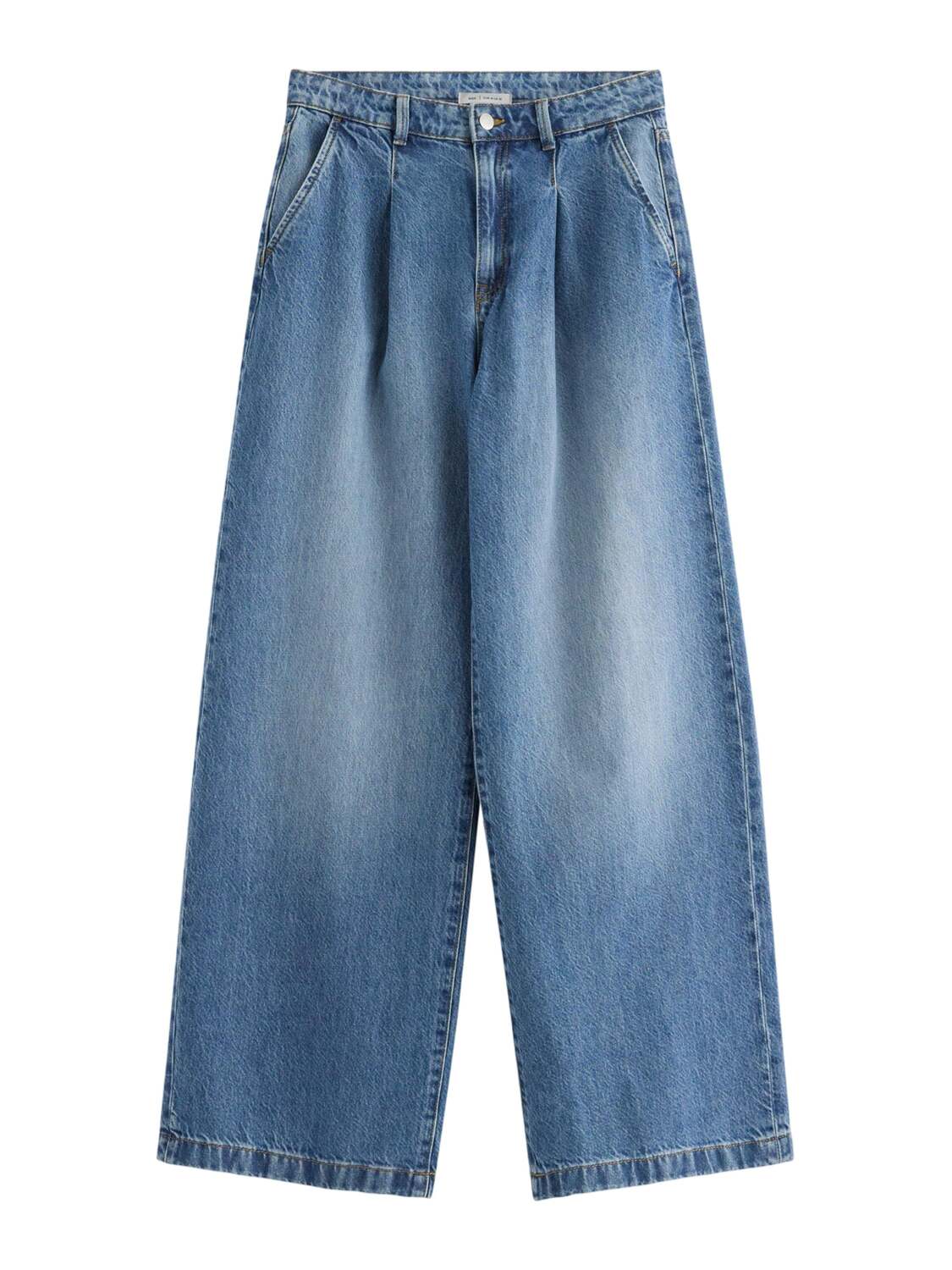 

Lindex Широкие брюки-джинсы в синем дениме с плиссировкой