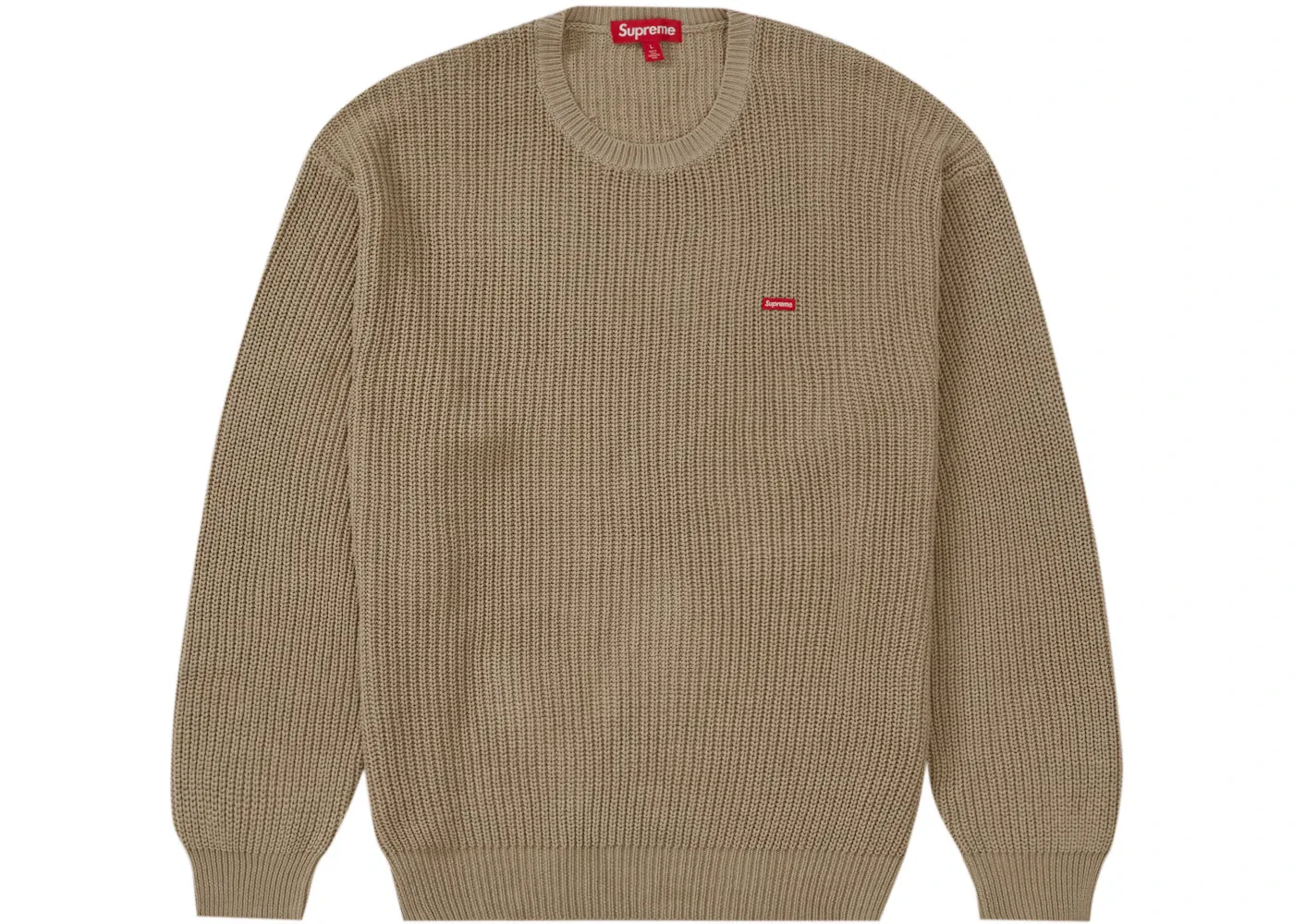 Мужской свитер с ребристой вязкой Supreme Small Box Ribbed Sweater, Tan