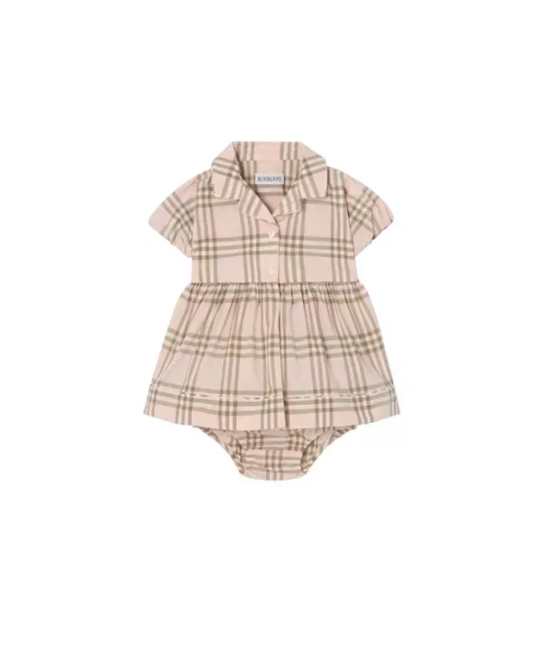 Детское платье с шортами Burberry, Archive Pink