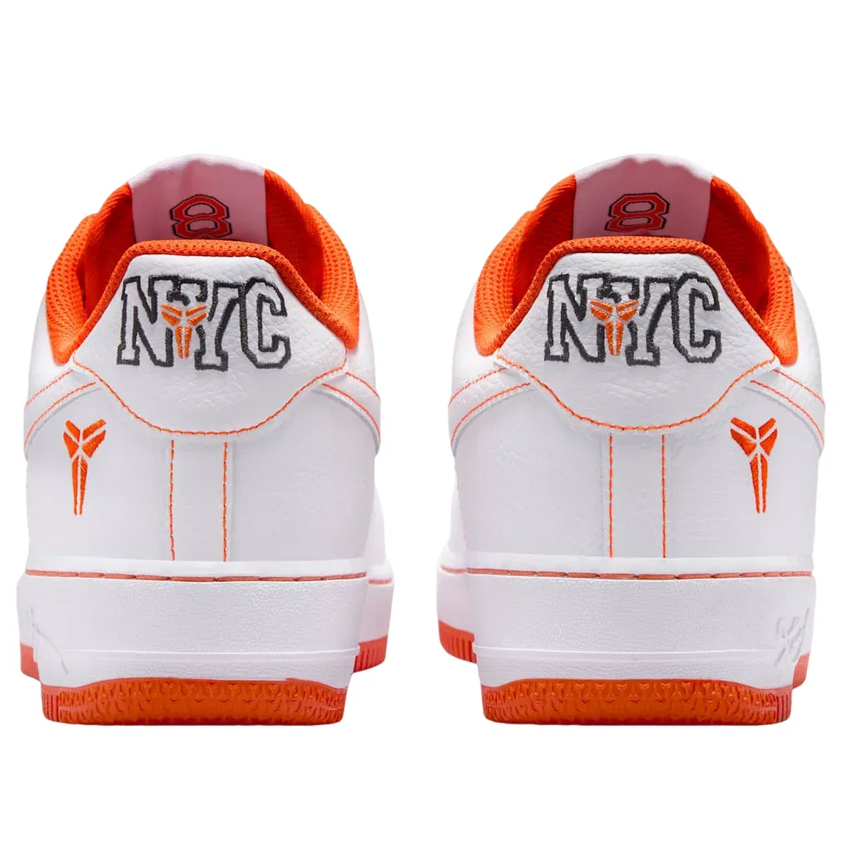 Детские кроссовки с кожаным верхом Air Force 1 Low Protro Kobe Bryant 'Lord of the Rings' Nike, White/White/Safety Orange — фото 3