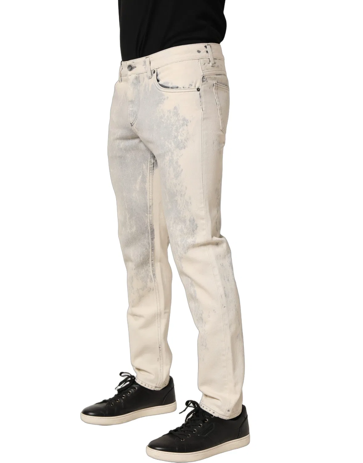 Мужские джинсы прямого кроя с эффектом тай-дай Straight Jeans Dolce & Gabbana, Beige — фото 4