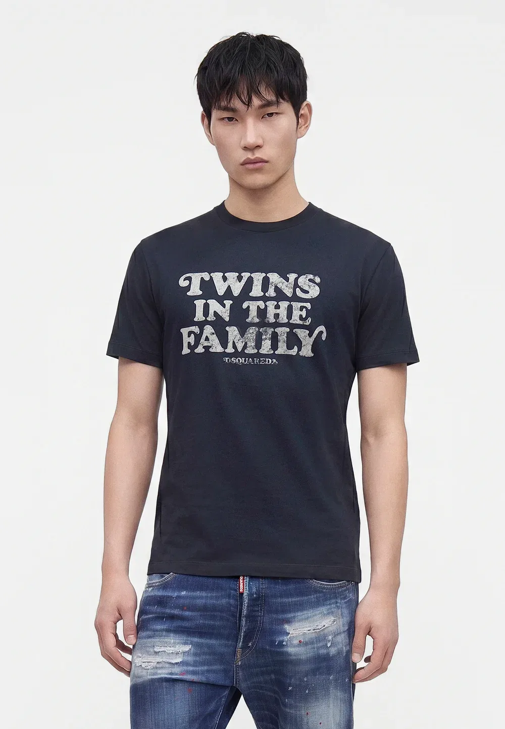 Стильная футболка с принтом Dsquared2, Navy Blue