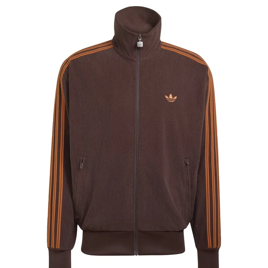 Худи на молнии ADIDAS ORIGINALS 'Firebird' коричневого цвета