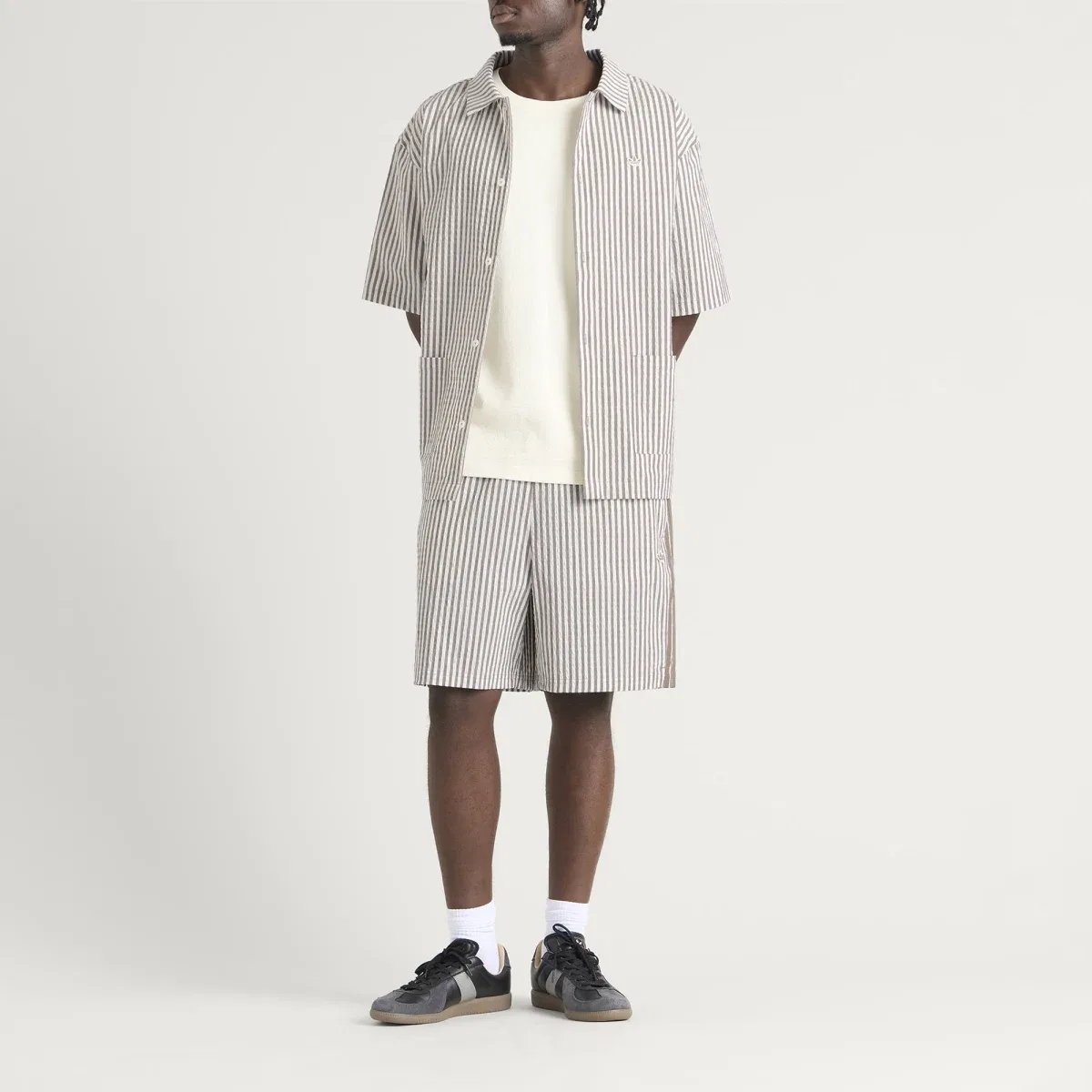 Мужская рубашка с принтом Resort Adidas, Khaki Six & Off White — фото 4