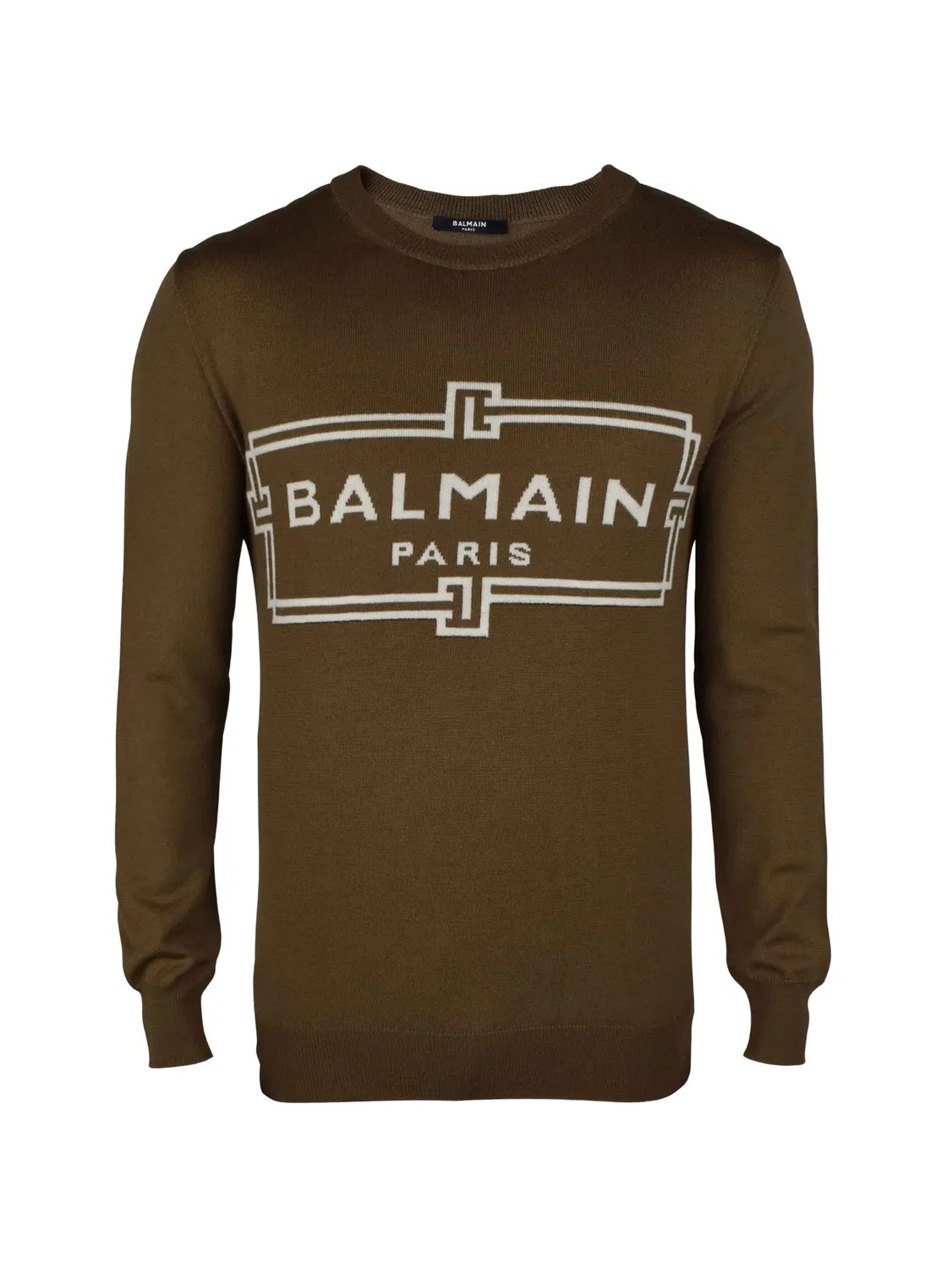 Balmain Джемпер с логотипом, коричневый