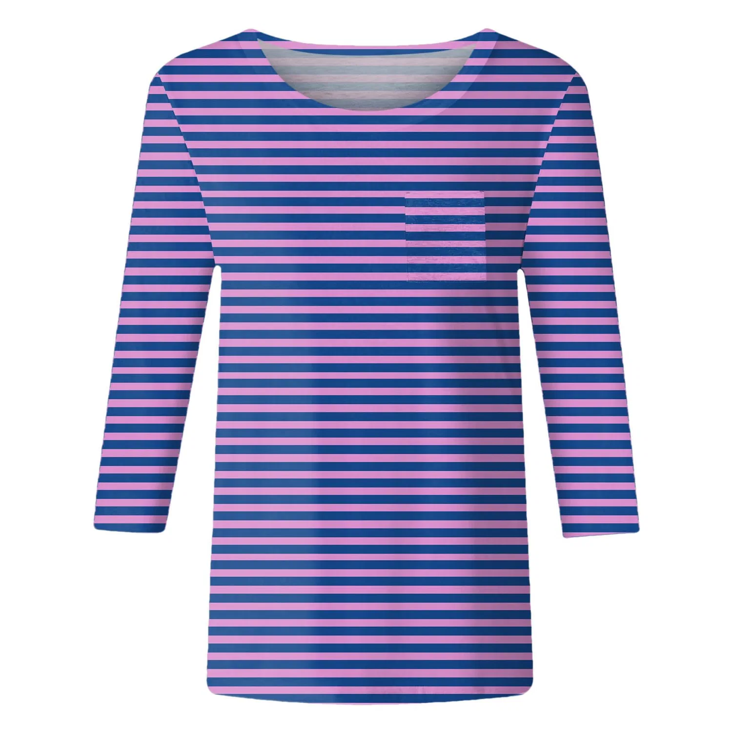 Женская футболка с V-образным вырезом Colorful Gradient Geometric Print, бренд, Violet-5 — фото 3