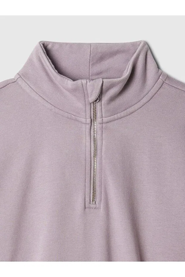 Детские свитшот для девочек с полузастежкой-молнией Half Zipper Crop Pullover Gap, Lila-000 — фото 3