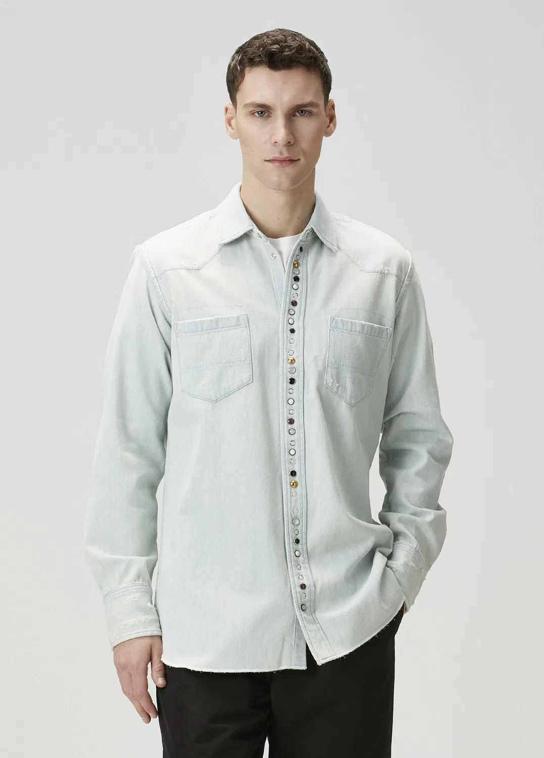 Джинсовая рубашка Regular Fit Golden Goose, blue