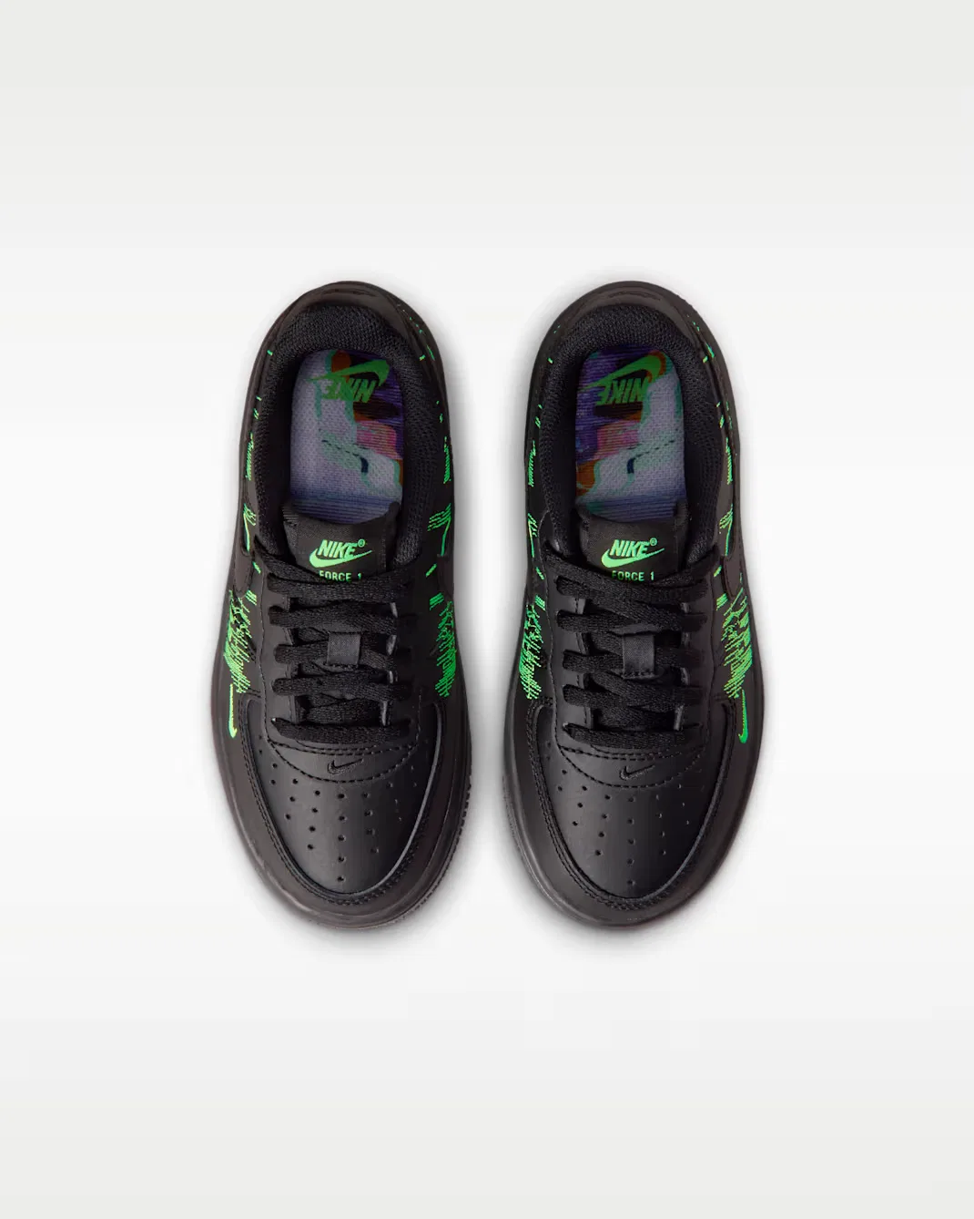 Детские кроссовки Nike Force 1 Low LV8, Black/Green Strike/Vivid Purple/Black — фото 4