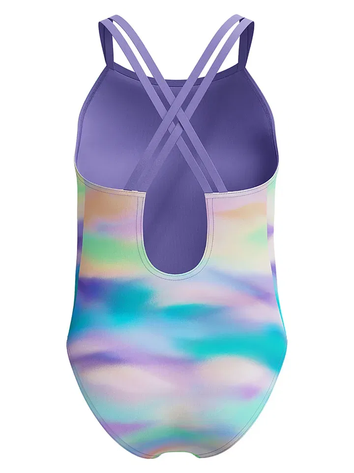 Купальник слитный с принтом Placement Thinstrap Speedo, фиолетовый — фото 3