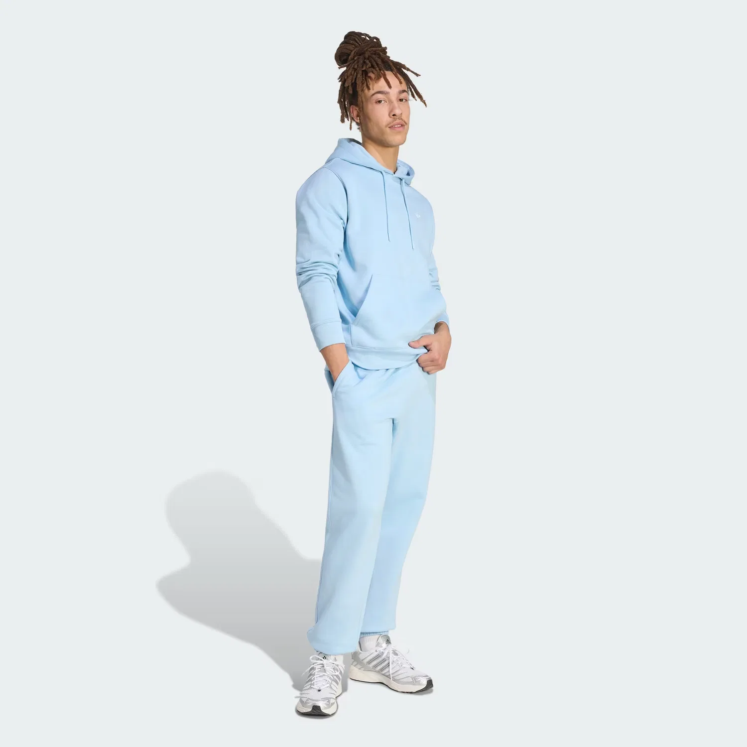 Мужские флисовые штаны регулярного кроя Trefoil Essentials Adidas Originals, небесно-голубой — фото 3
