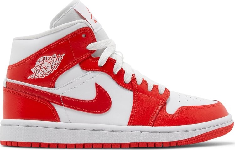 Кроссовки Wmns Air Jordan 1 Mid Habanero Red, оранжевый
