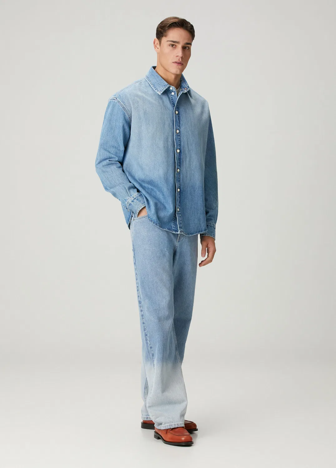 Джинсовая рубашка Simon Jacquemus, blue — фото 2