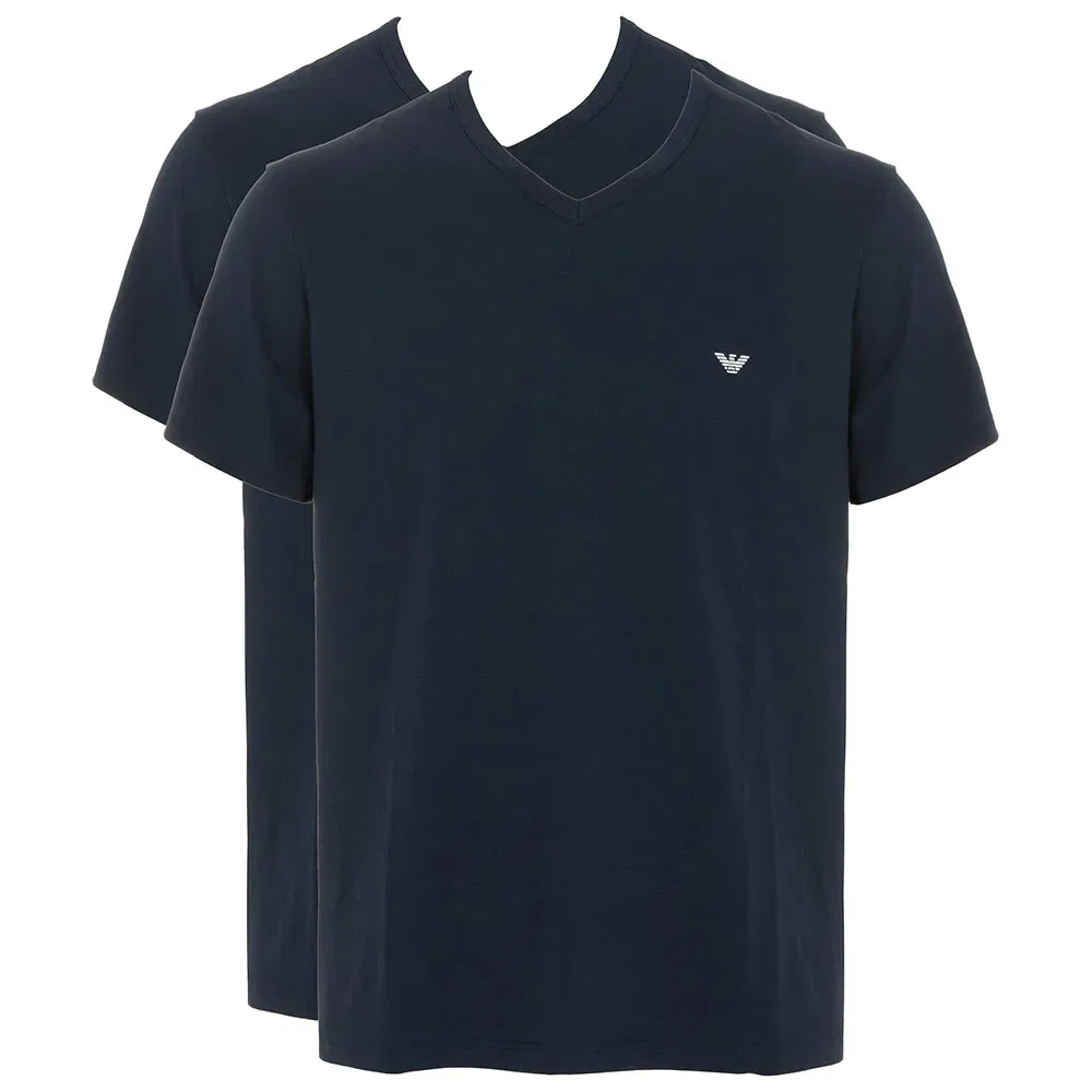 Мужской комплект из 2 футболок с V-образным вырезом Emporio armani, Blue