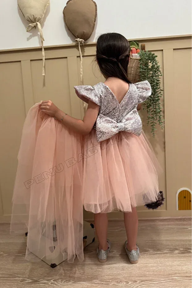 Детское платье для девочек с пайетками Powder Penu Baby Kids, Powder — фото 4