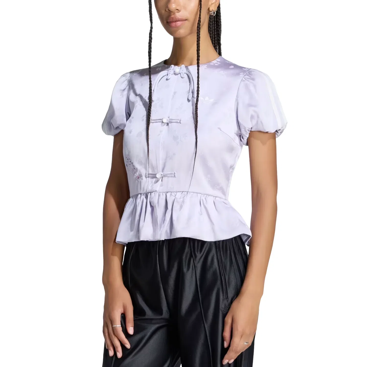Женский топ Short Sleeved Jacket Asia Sizing 'Light Purple' adidas, Light Purple — фото 3