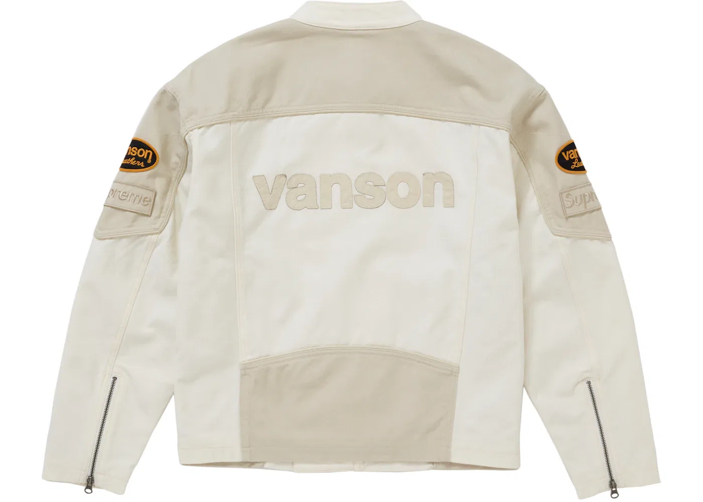 Мужская куртка из кордуры с хлопком Supreme Vanson Leathers, White — фото 3