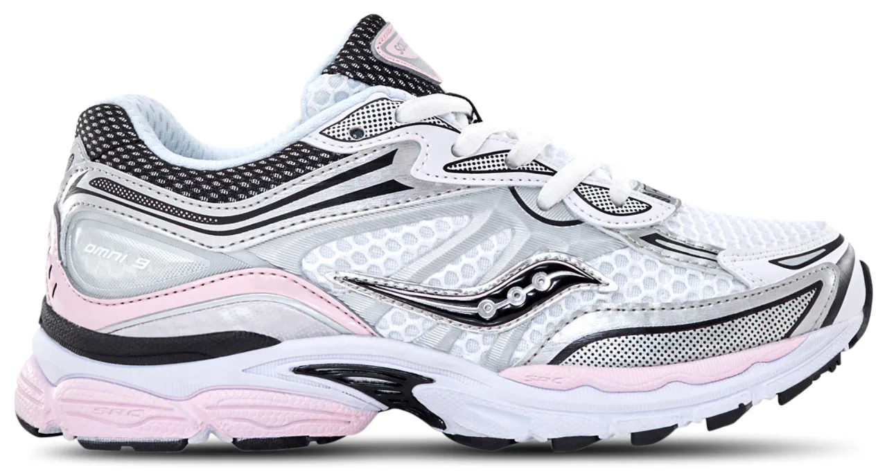Кроссовки для девочек Omni 9 Saucony, цвет Silver/Pink