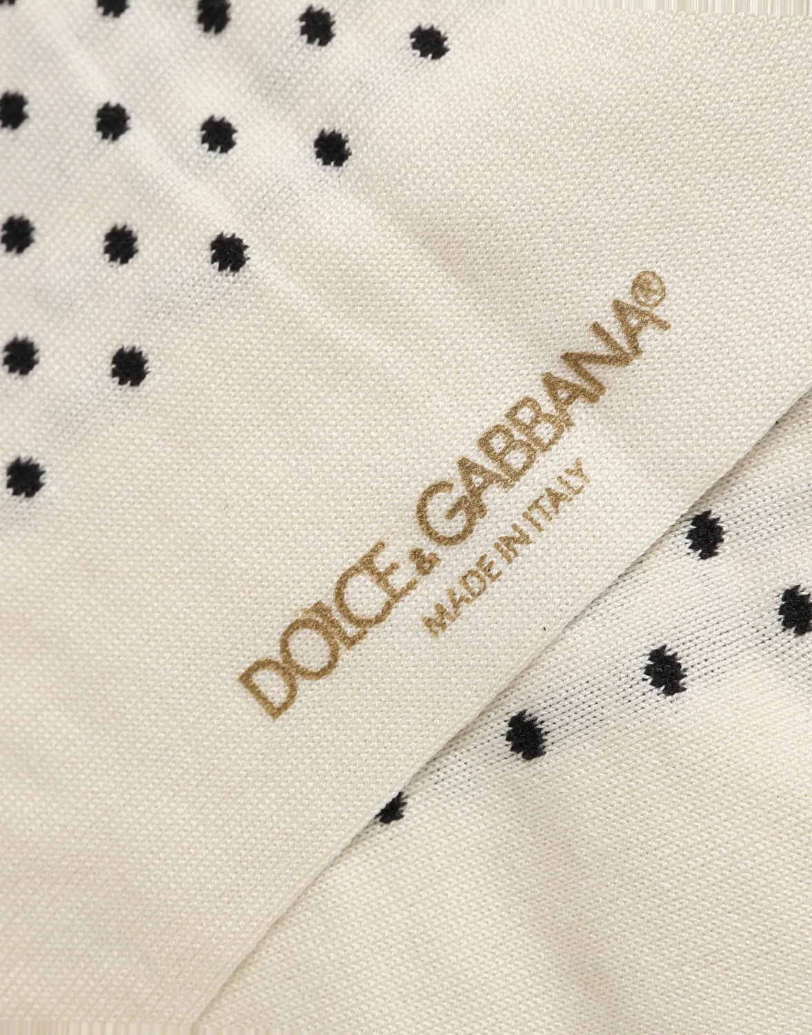 Мужские носки с принтом в горошек Dolce & Gabbana, Off White — фото 4