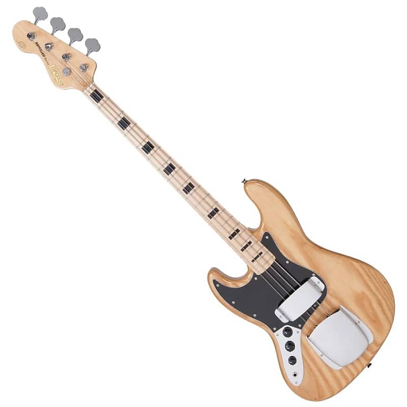 

Басс гитара Vintage Bass LVJ74NAT Blk Block Inlays, LH, Natural