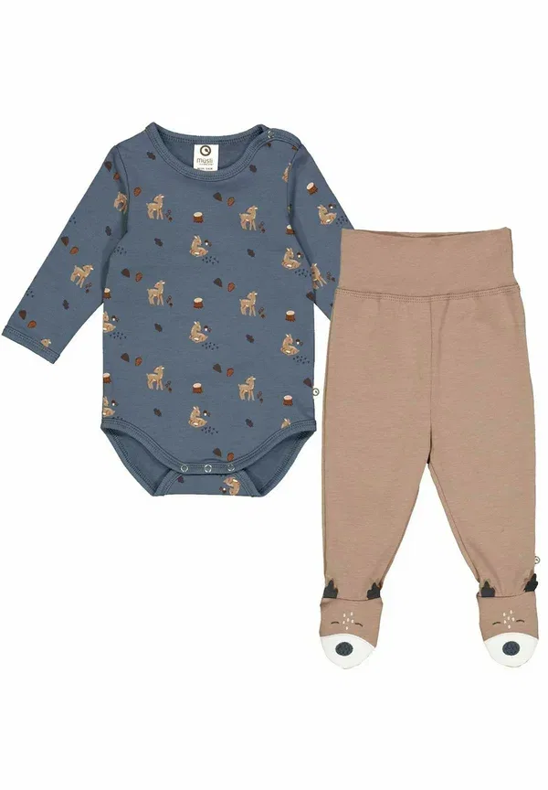 Комплект с принтом Set Musli By Green Cotton Stormy Blue Shade Bark, голубой