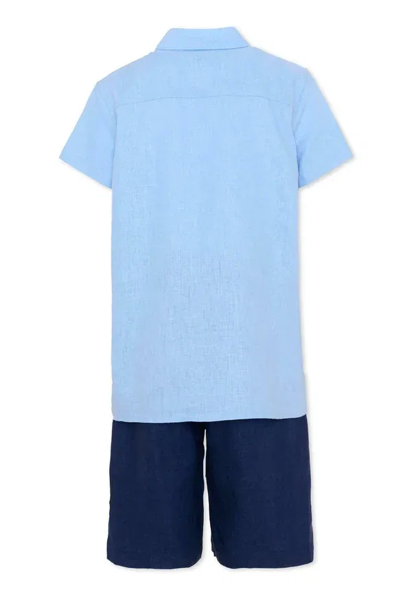 Комплект: шорты и рубашка из льна Tru Trussardi Junior, Light Blue, светло-голубой — фото 2