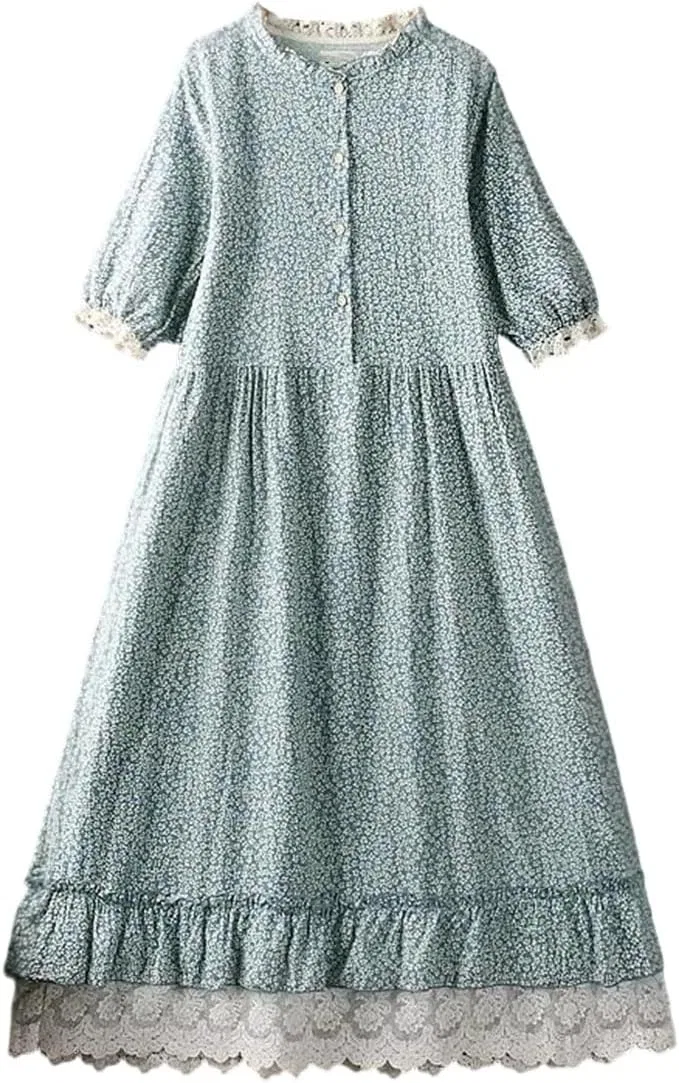 Женское короткое платье миди с кружевным цветочным принтом, Blue