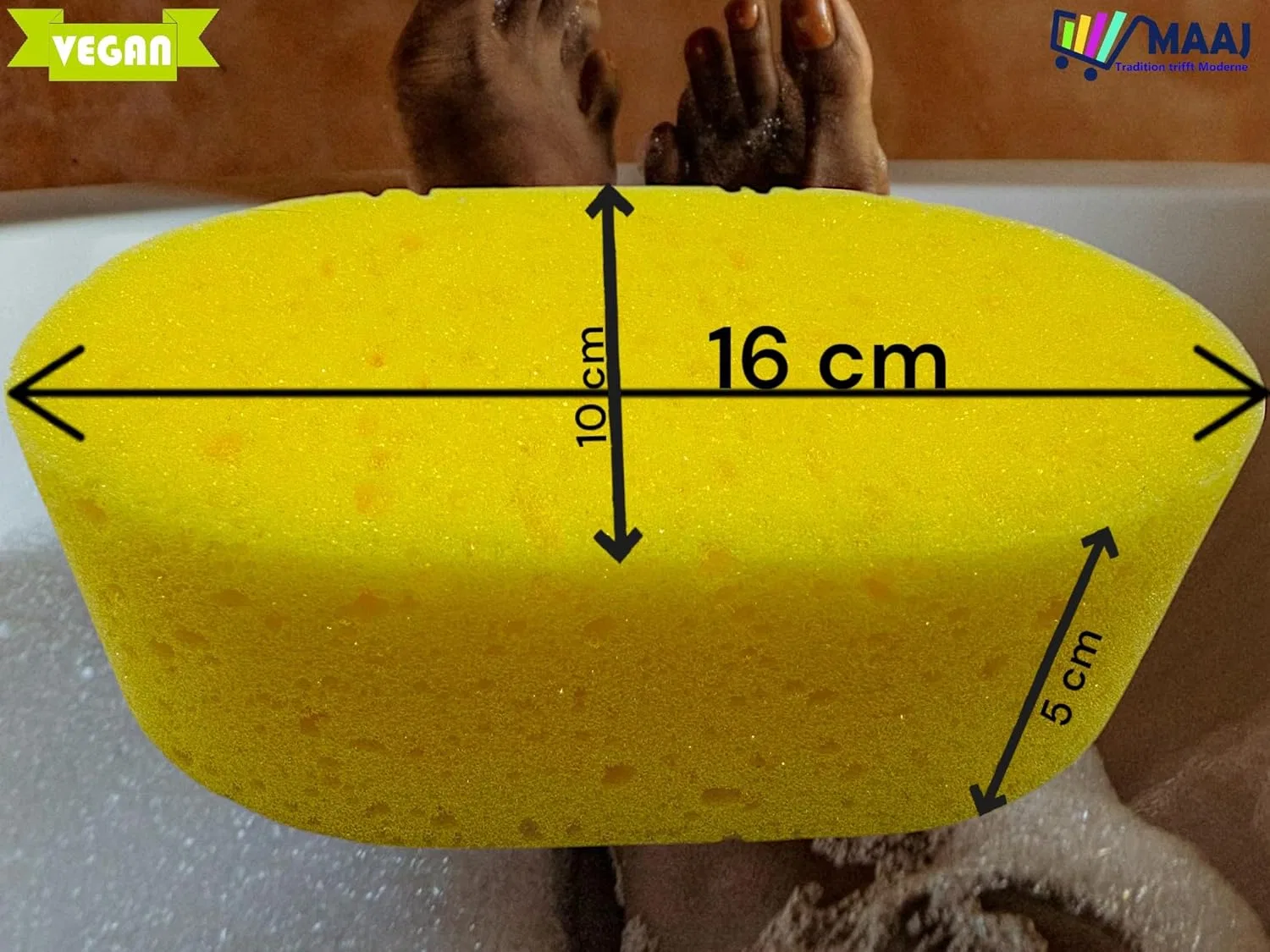 Овальная банная губка Tenerife 16x10x5 см, MAAJ, мультиколор — фото 2
