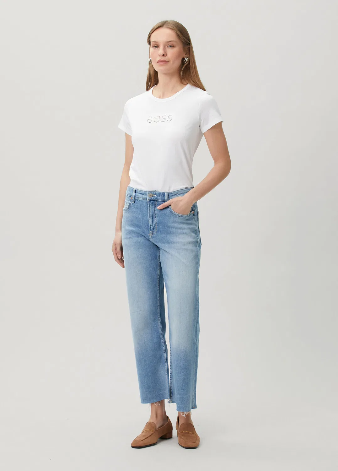 Джинсы flare Boss, light blue