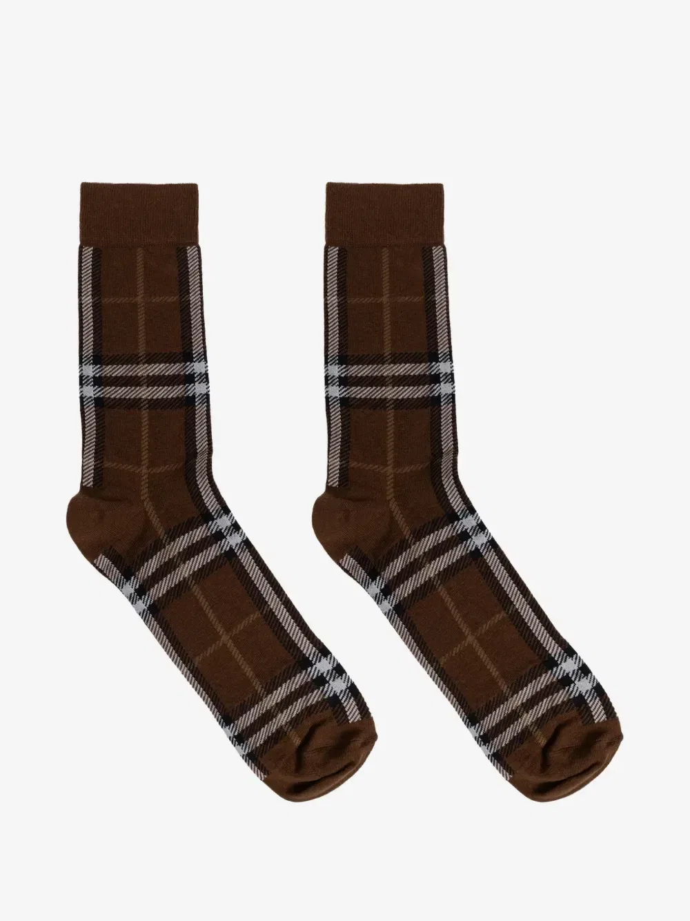 Носки в клетку BURBERRY, коричневый — фото 4
