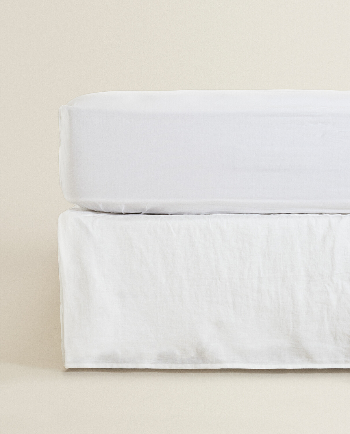 

Простыня Zara Home Faded Linen Valance, белый