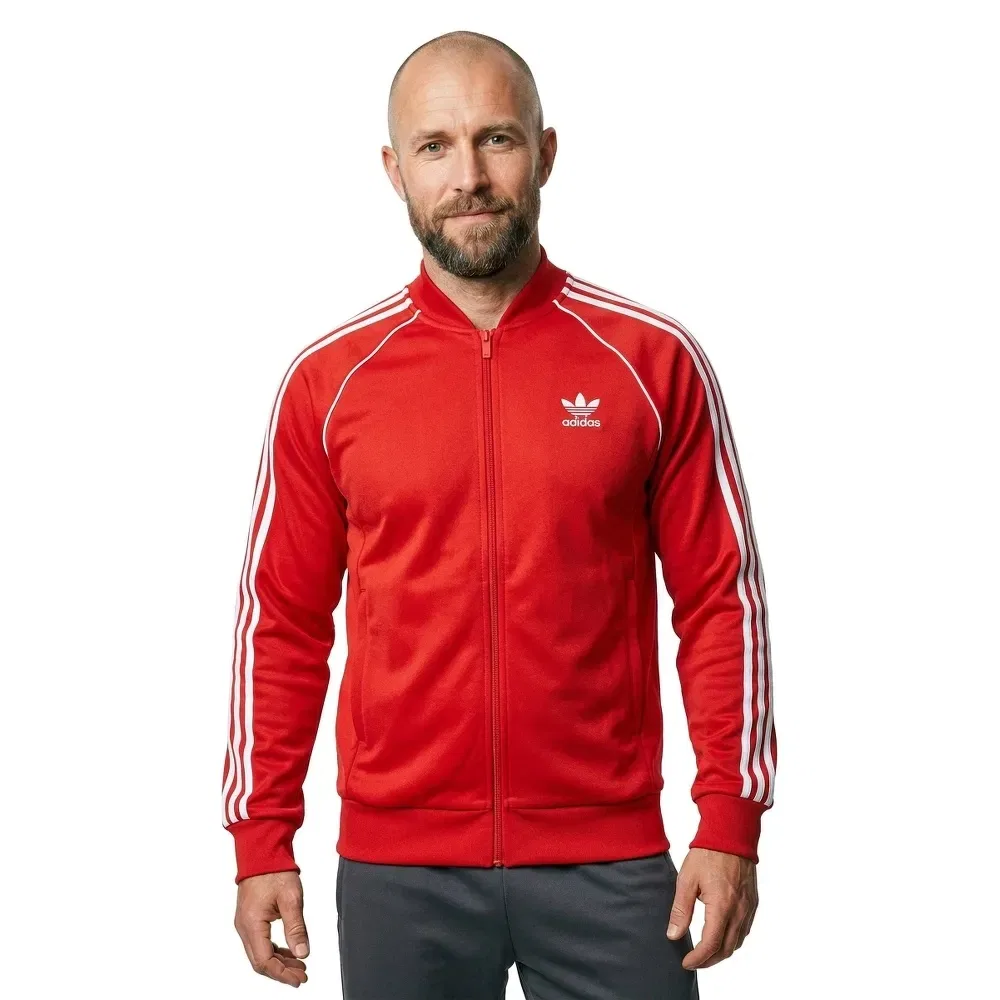 Свитшот на молнии Adidas Originals, красный — фото 2