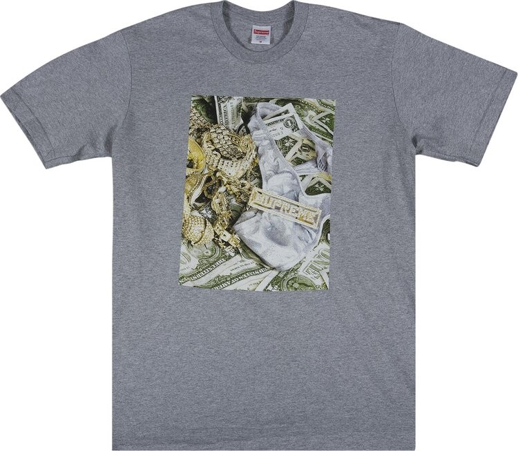 

Футболка Supreme Bling Tee 'Heather Grey', серый