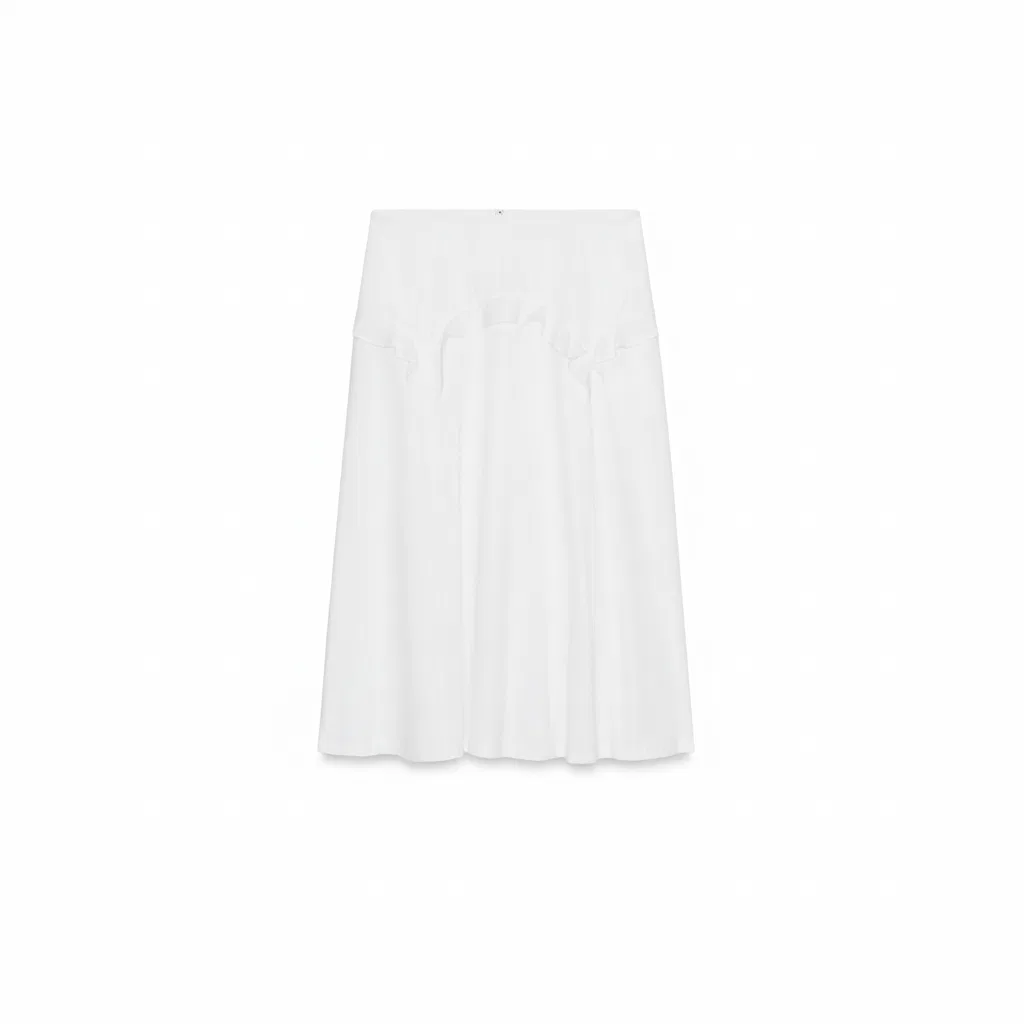 Женская длинная юбка повседневная белая ZARA, White