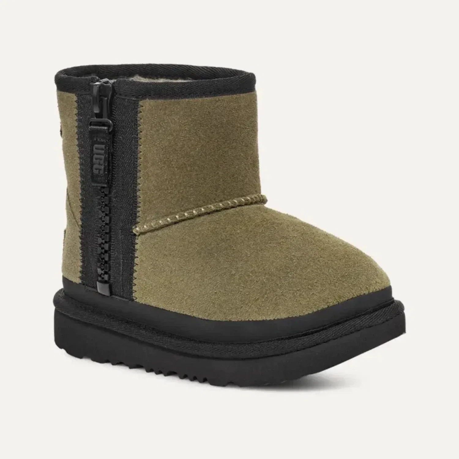 Детские ботинки UGG Classic Mini Zipper Tape Logo, зеленый