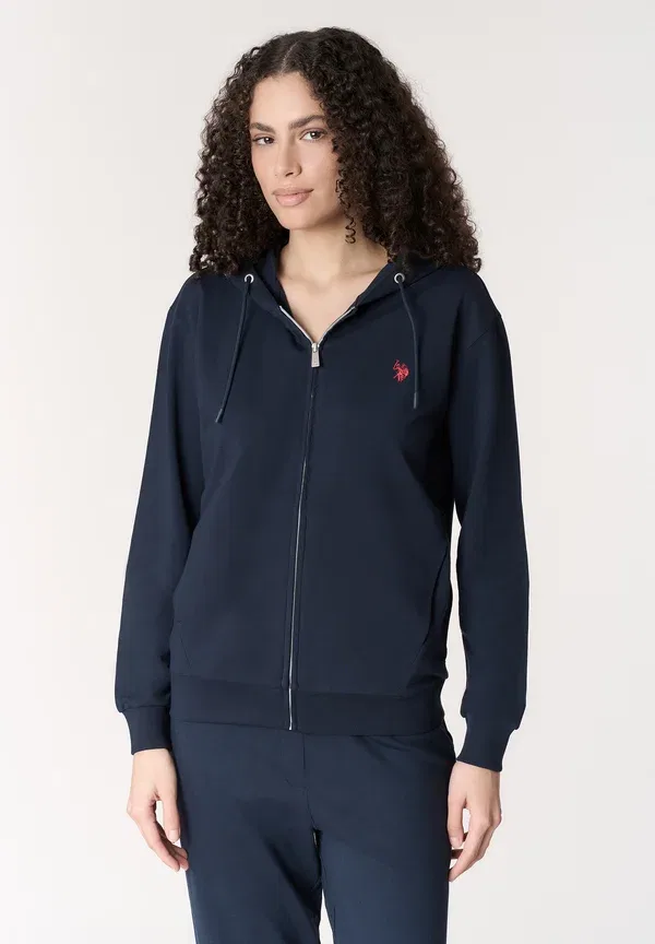 Худи на молнии, хлопок 95%, U.S. Polo Assn., синий