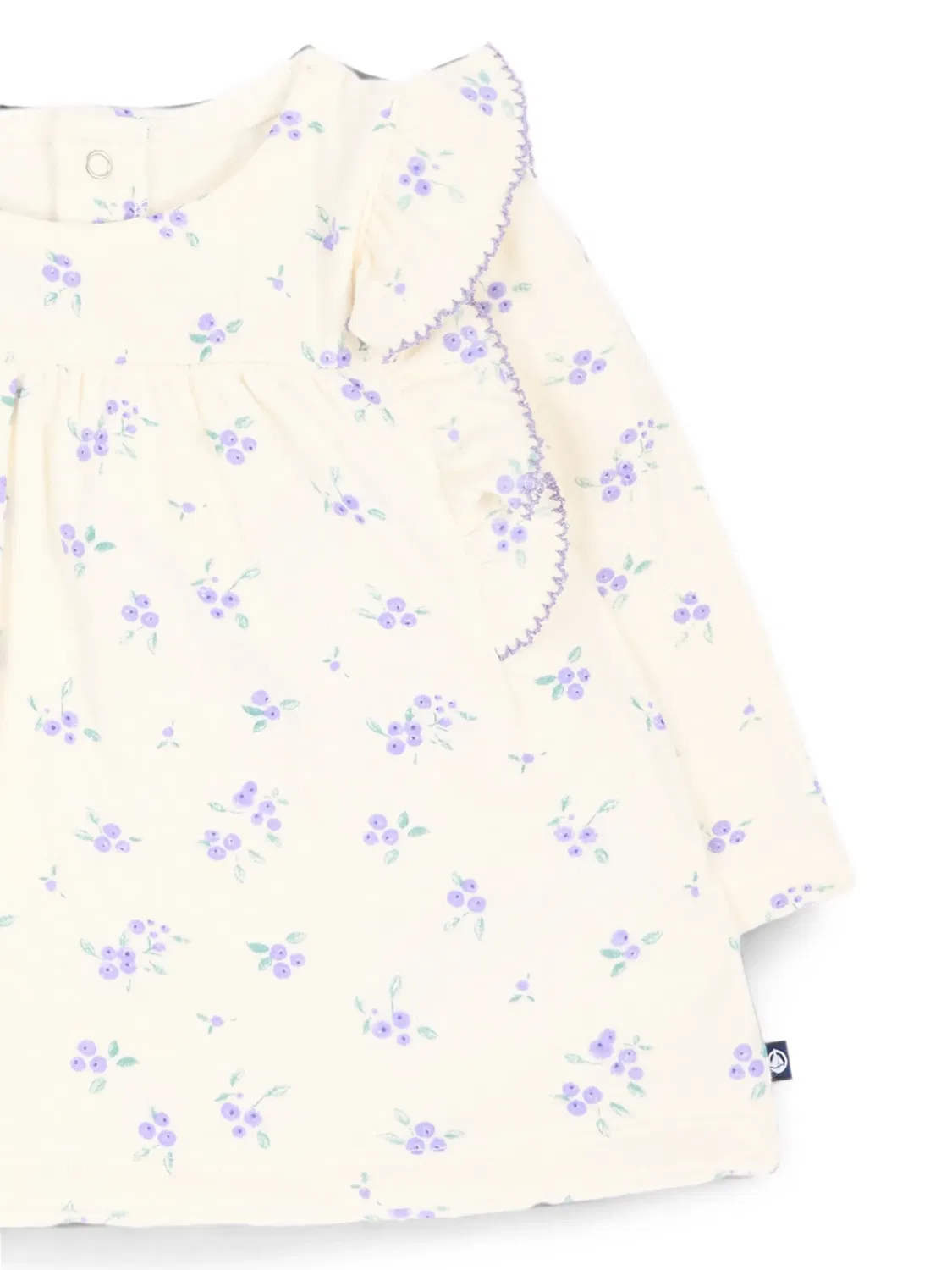 Блузка с оборками и цветочным принтом Petit Bateau, белый — фото 3