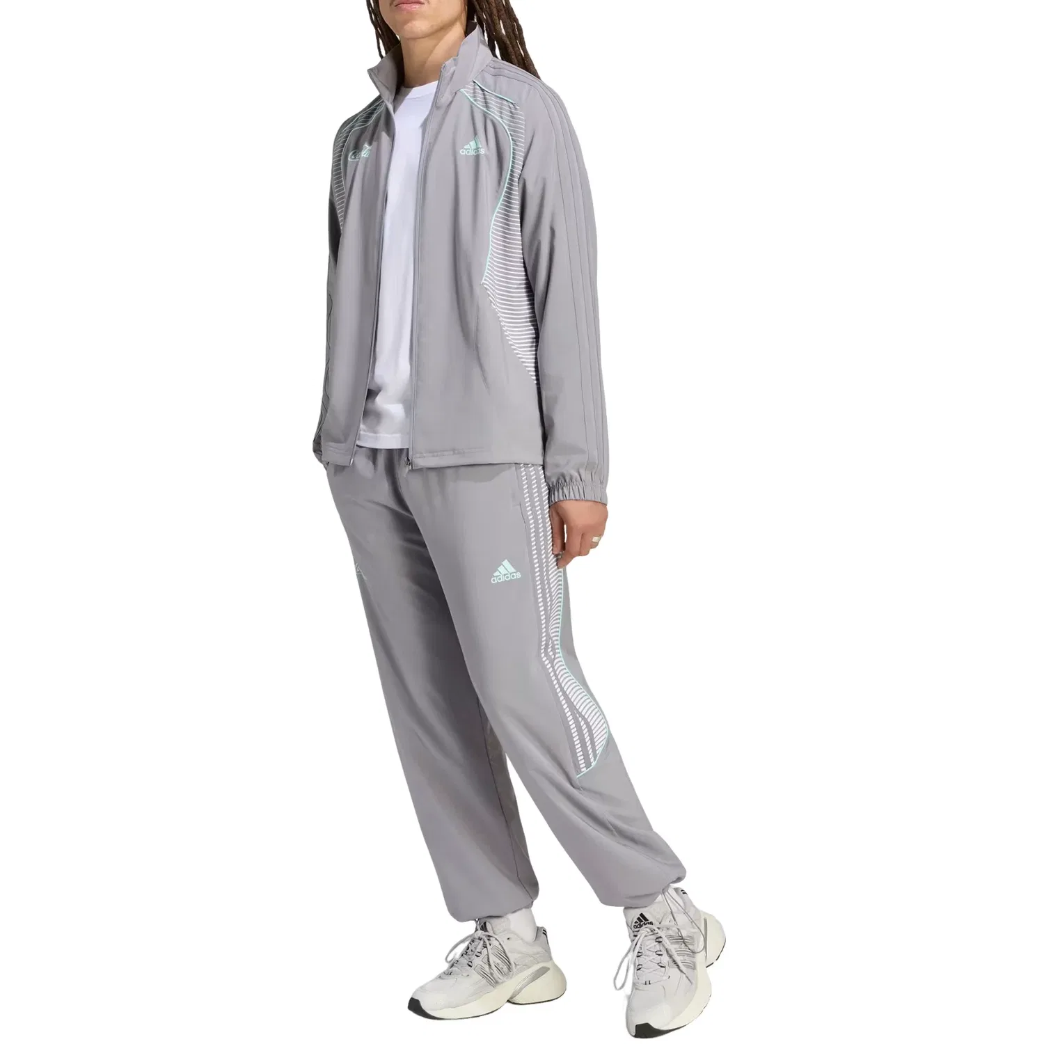 Мужские спортивные штаны с длинным рукавом Adidas x Coca-Cola Teamgeist 26 Trackpant, серый — фото 4